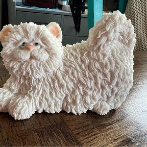 Adorable Cream Cat Figurine “Duffy” Collectible piece Resin Kitty